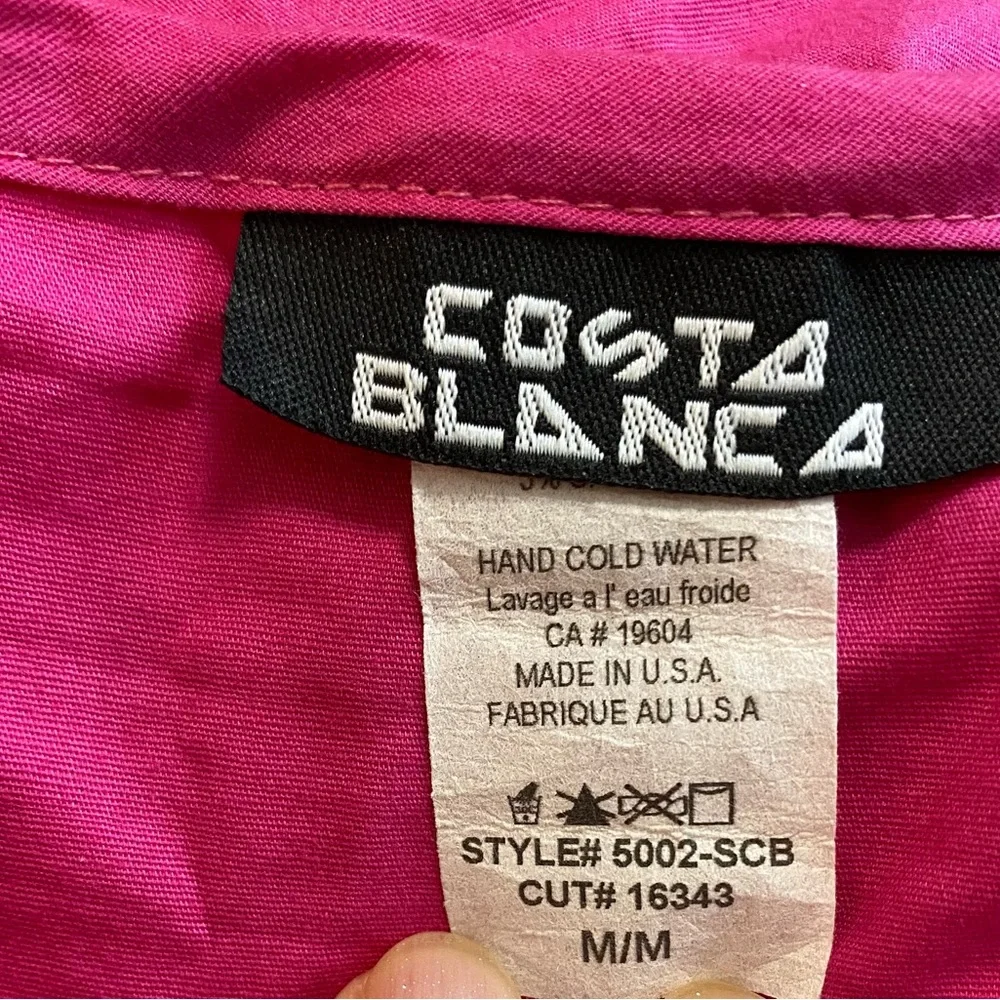 Costa Blanca Hot Pink A-Line Skirt cotton spandex size M summer resort - Picture 7 of 8